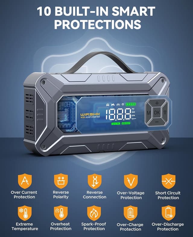 Thumbnail 5 de WIRSHK Jump Starter Power Pack 8000A