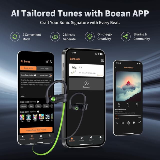 Thumbnail 6 de JOYWISE Bluetooth Headphones 16H playtime