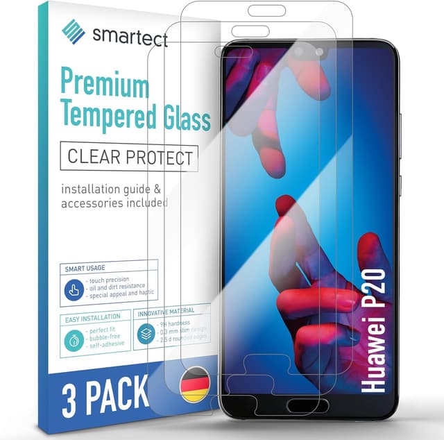Detalle de smartect Verre Trempé 3 pièces Clear (dureté 9H, sans bulles) pour Huawei P20