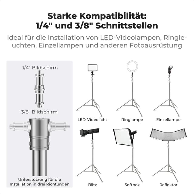 Detalle de K&F CONCEPT 280cm Lichtstativ