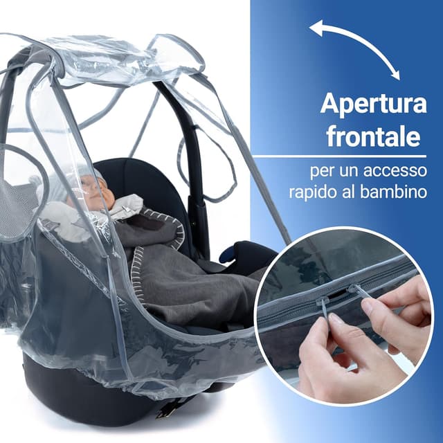 Detalle de Zamboo Parapioggia Ovetto Universale Premium con finestra ampia e cerniera