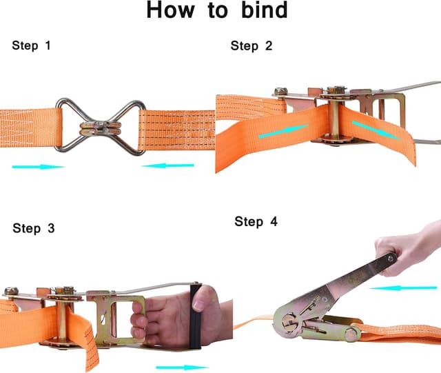 Detalle de MANDUKA cinghia di ancoraggio con cricchetto e ganci, 10 m x 5 cm (fino a 4.000 kg)