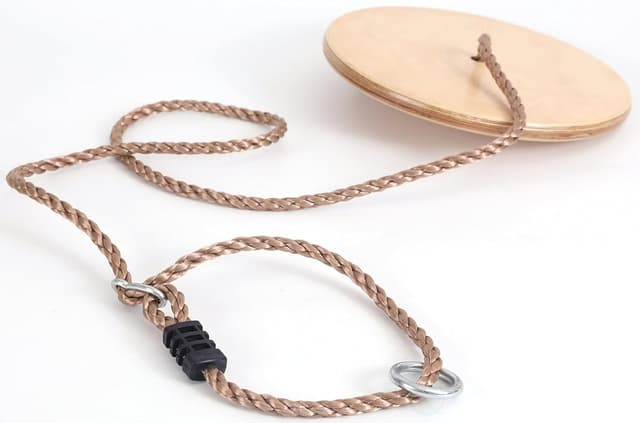 Thumbnail 4 de PLAYBERG Wooden Round Disc Plate Swing Seat with Hanging Rope