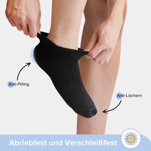 Detalle de YouShow Calzini Corti Uomo Donna in Cotone 10 Paia Fantasmini Unisex Nero/Bianco/Grigio (Taille 35-50)