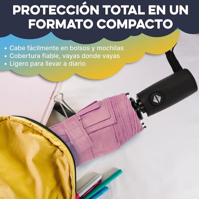 Thumbnail 2 de ZENO Paraguas Plegable Compacto 106 cm 🌂