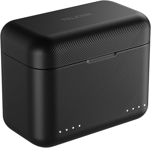 Detalle de TELESIN Akkuladegerät für Insta360 X5 – 2-Kanal-Schnellladestation mit Micro-SD-Slots
