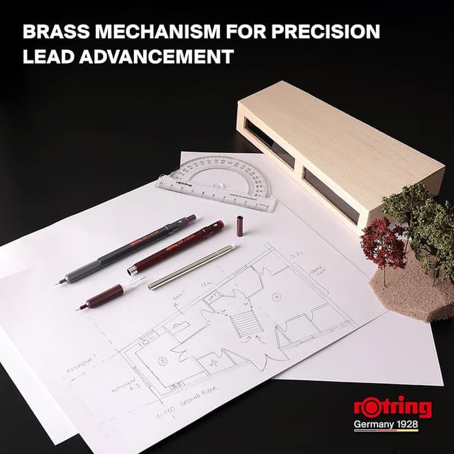 Thumbnail 6 de rOtring 600 Portaminas HB 0,5 mm 🍫 Cuerpo metálico y agarre antideslizante