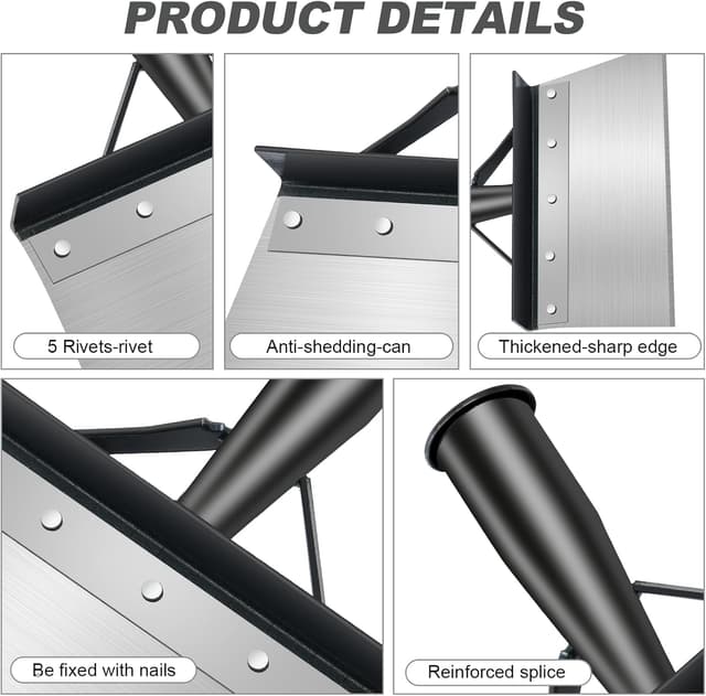 Detalle de OFFCUP Pala per la pulizia del giardino da 20 cm in acciaio, multifunzionale per diserbo e lavori all’aperto