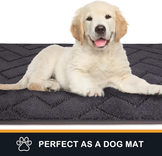 Detalle de Purrugs Dirt Trapping Door Mat 32" x 47" — Non-Slip, Machine Washable Entry Rug (Gray)