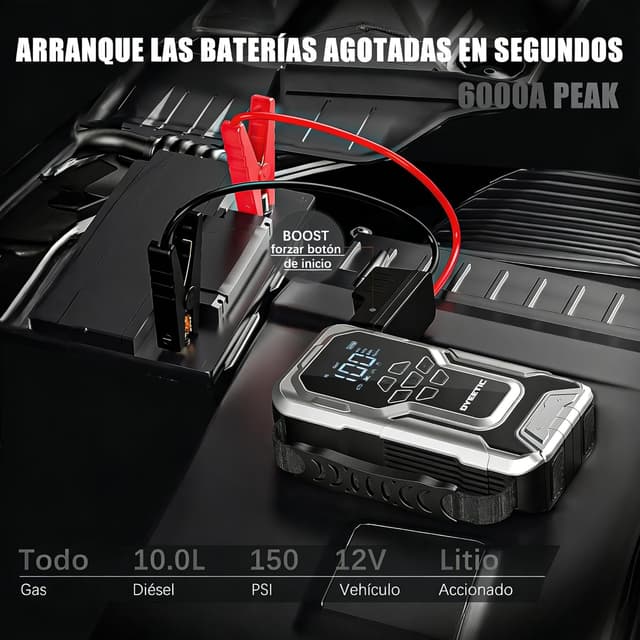 Detalle 2 de DYEETIC 6000A arrancador portátil 21800mAh