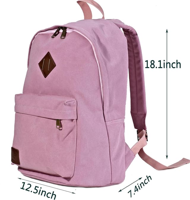 Detalle de Seemeroad Canvas Vintage Backpack – lightweight travel daypack with laptop compartment