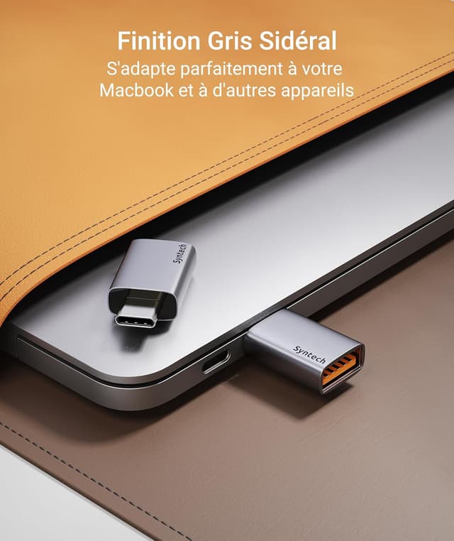 Detalle de Syntech Adaptateur USB-C vers USB 3.2 Gen 2 (pack de 2) 10 Gbit/s, Type-C mâle vers USB-A femelle