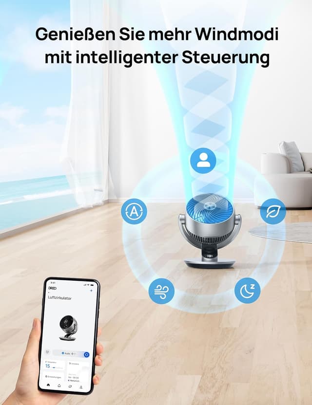 Detalle 2 de Dreo 28dB Leiser Smart Tischventilator für Schlafzimmer & Büro (Lynx S)