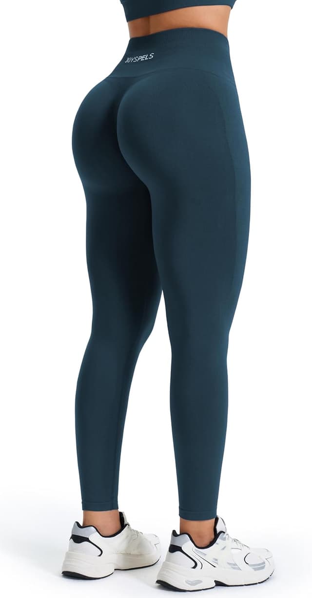 Detalle de JOYSPELS Women’s Seamless Bum Lift & Tummy Control Leggings (High-Waisted Scrunch Bums)
