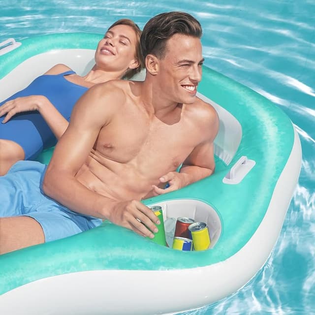 Detalle 2 de Bestway Tumbona Inflable Isla, Cama Flotante para Piscina🛟