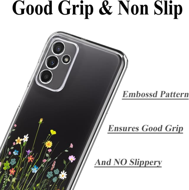 Detalle de Unov clear case for Galaxy A15 – soft TPU protective cover with shock absorption and embossed design