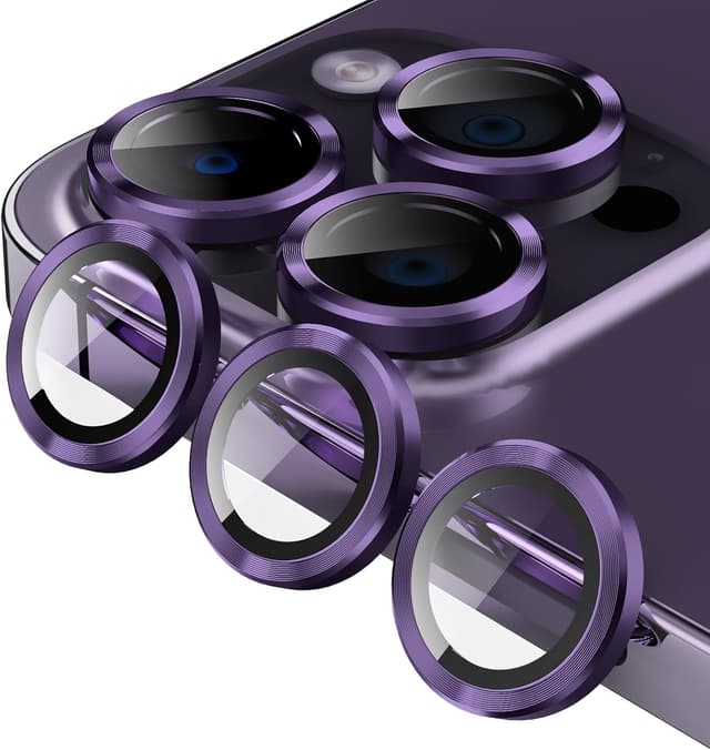 Detalle de Jeluse Camera Lens Protector with 9H Tempered Glass and Alignment Kit for iPhone Pro models