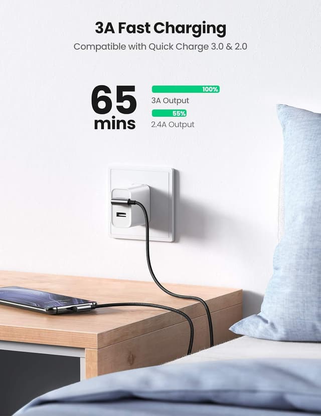 Detalle 1 de UGREEN USB C Cable 90 Degree 6.6FT