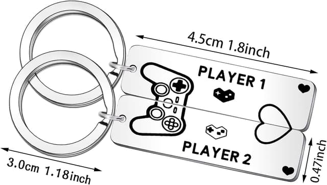 Detalle 2 de QMVMV Gamer Couples Keyring Gift