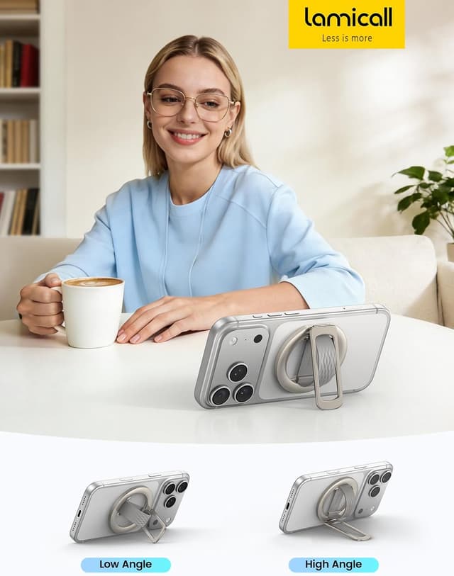 Thumbnail 6 de Lamicall Magnetic Phone Grip Holder for MagSafe with Soft Silicone Loop (Titanium)