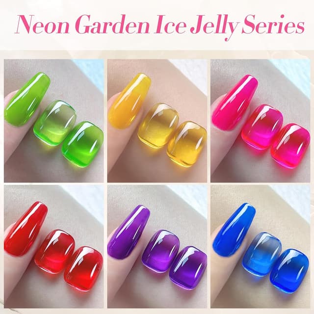 Thumbnail 3 de Born Pretty Ice Jelly Neon 6er Set Gel Nagellack 💅