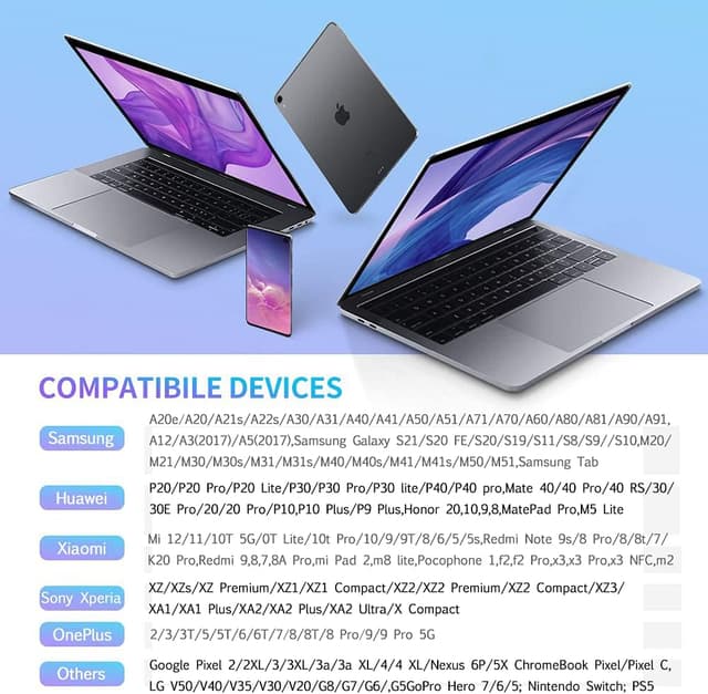 Detalle de Yosou USB C Charger Cable 2M braided 3A pack 🔌