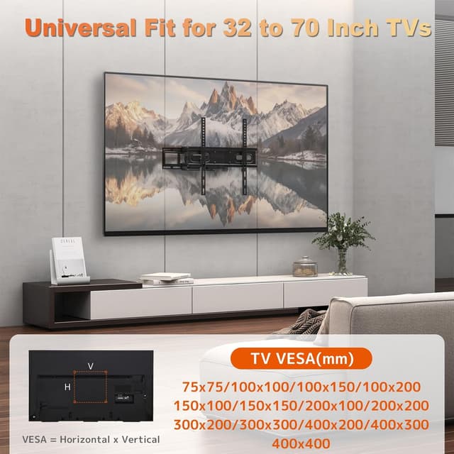 Detalle de PUTORSEN TV Wandhalterung für 32-70 Zoll bis 50 kg