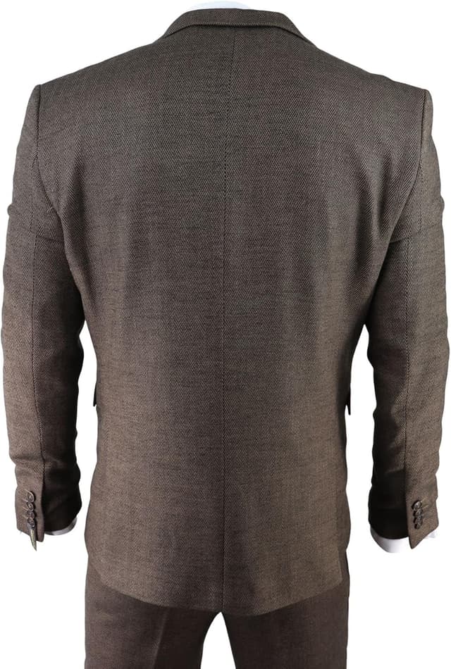 Thumbnail 5 de Mens Herringbone Tweed 3 Piece Suit Blue 32