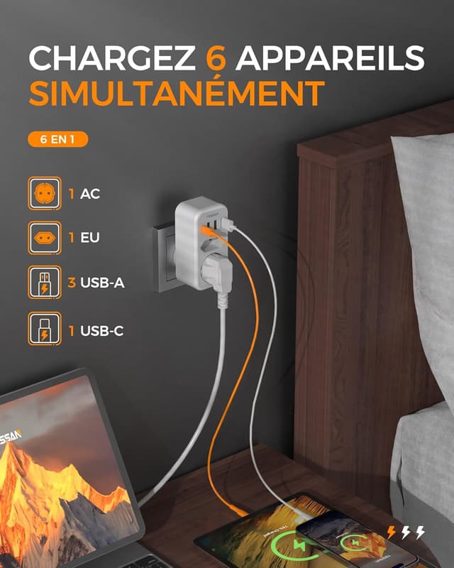 Detalle 2 de TESSAN Adaptateur Australie, type I 2500W