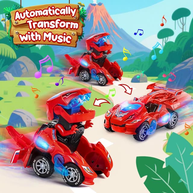 Detalle 2 de Yellcetoy Dinosaur Transforming Car 8in