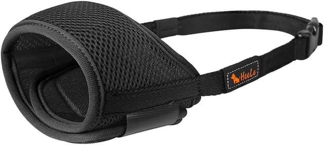 Detalle 2 de HEELE Maulkorb für Hunde (XL, Schwarz) mit verstellbarer Schlaufe, atmungsaktivem Nylon