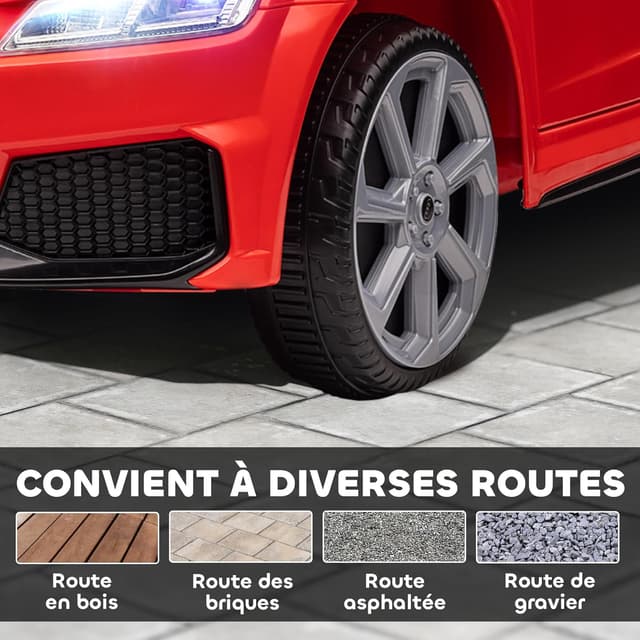 Detalle 2 de HOMCOM Audi TT RS 12 V pour enfant — voiture électrique 2,4 GHz, effets sonores et lumineux