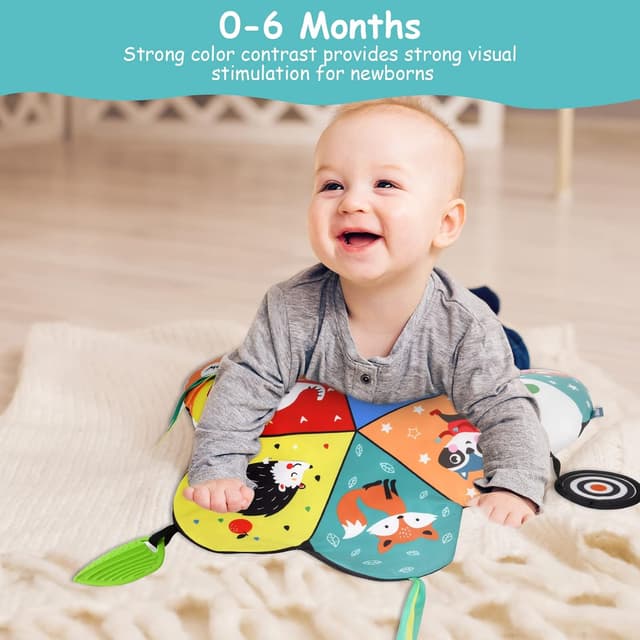 Thumbnail 6 de Aolso Baby Bauchkissen mit Spiegel & abnehmbarem Teil (Schwarz-Weiß) – Sensorik-Spielzeug für die Bauchlage