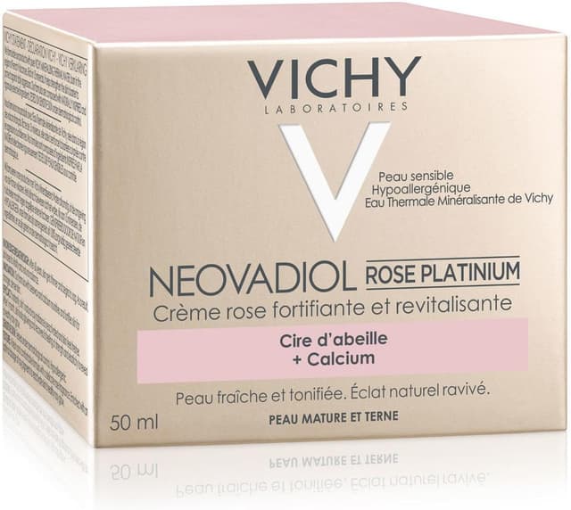 Detalle 2 de Vichy Neovadiol Crème Jour Rose Platinium Anti-Âge Hydrate & Fortifie pour peaux matures – 50 ml