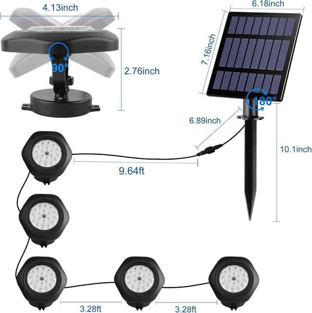 Detalle de NATPOW Solar Teichbeleuchtung RGB 5 in 1