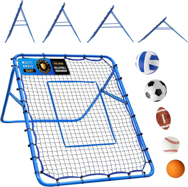 Detalle de Winthai Volleyball/Baseball Rebounder Net (5 x 4 ft) with Quick-Adjust Pitchback Targets