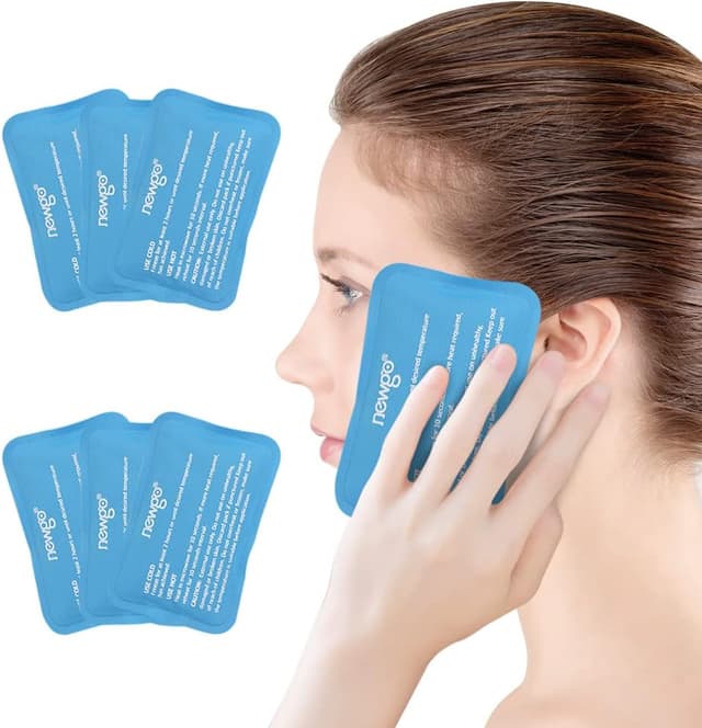 Detalle de NEWGO reusable ice pack set (6 gel packs) for injuries, swelling, headaches and facial pain