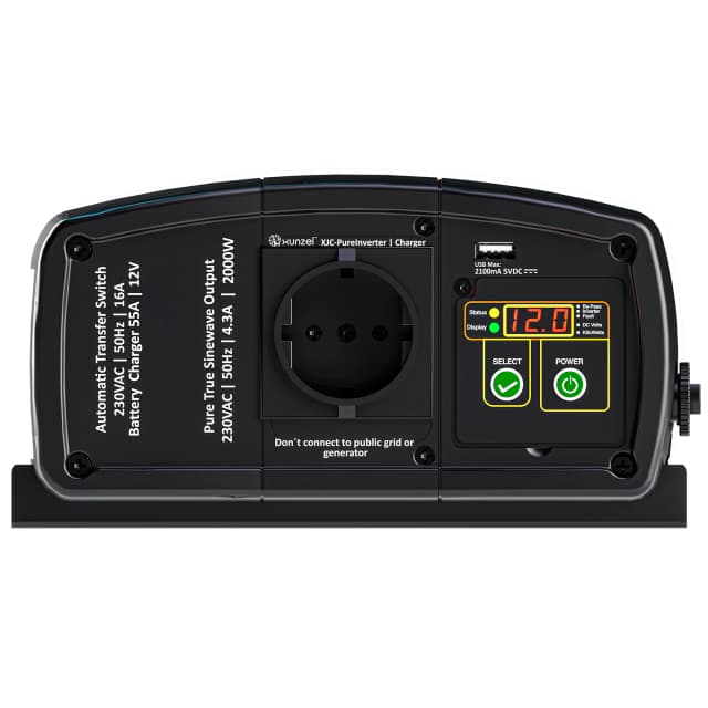Detalle 2 de Xunzel XJC-2000W 12V 55A inversor cargador ⚡📟