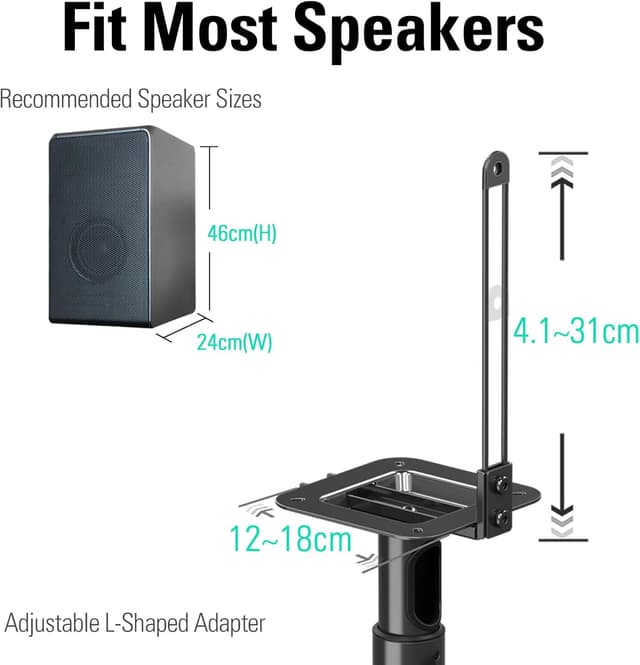 Detalle de Mounting Dream height-adjustable speaker stands for satellites up to 5 kg (set of 2)