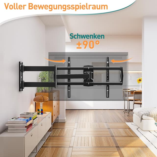 Detalle 2 de ELIVED TV-Wandhalterung EV1036 mit extra langem Gelenkarm (813 mm) für 37–75" bis 45 kg, neigbar, schwenk- und drehbar