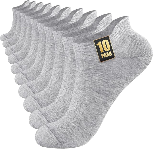 Detalle de SockWaddles 10 Paar Sneaker Socken für Herren & Damen – atmungsaktiv, feuchtigkeitsableitend, kurz