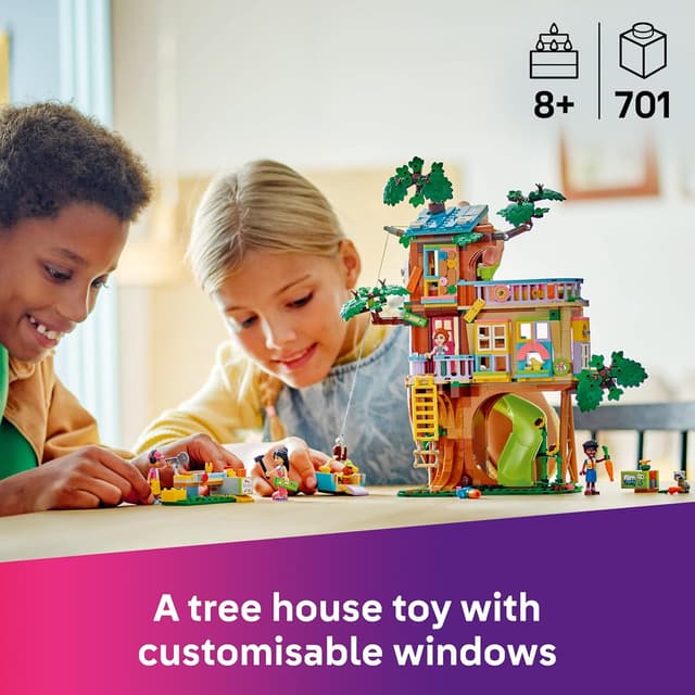 Detalle 2 de LEGO Friends Friendship Tree House Hangout (42652) with 2 Animal Figures, 4 Mini Dolls and Accessories