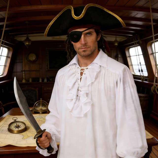 Detalle 2 de GRACEART Medieval Nordic & Pirate Renaissance Shirt (men’s or women’s) – lyocell gothic captain style