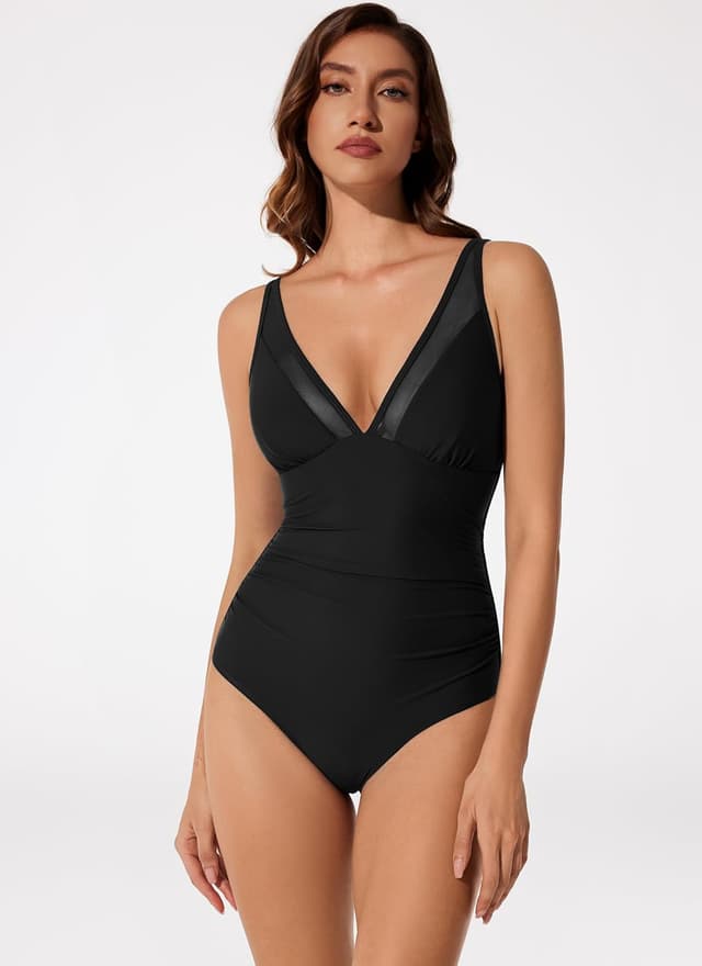 Detalle de RXRXCOCO V Neck Mesh swimsuit for women