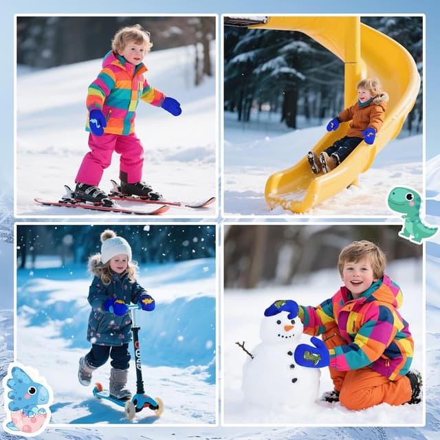 Thumbnail 6 de QKURT Toddler Knitted Mittens for 2–5 Years 6 Pairs