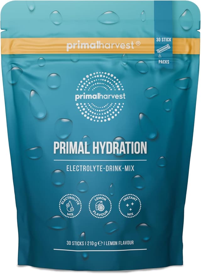 Detalle de Primal Harvest Primal Hydration – elektrolytisches isotonisches Getränk in Einzelportionen (30 Portionen)