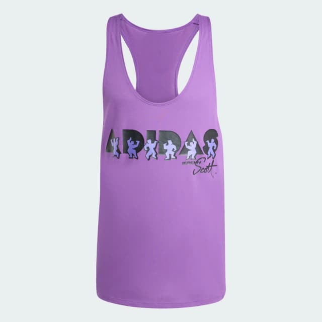 Detalle 2 de Camiseta de tirantes adidas x Jeremy Scott en violeta