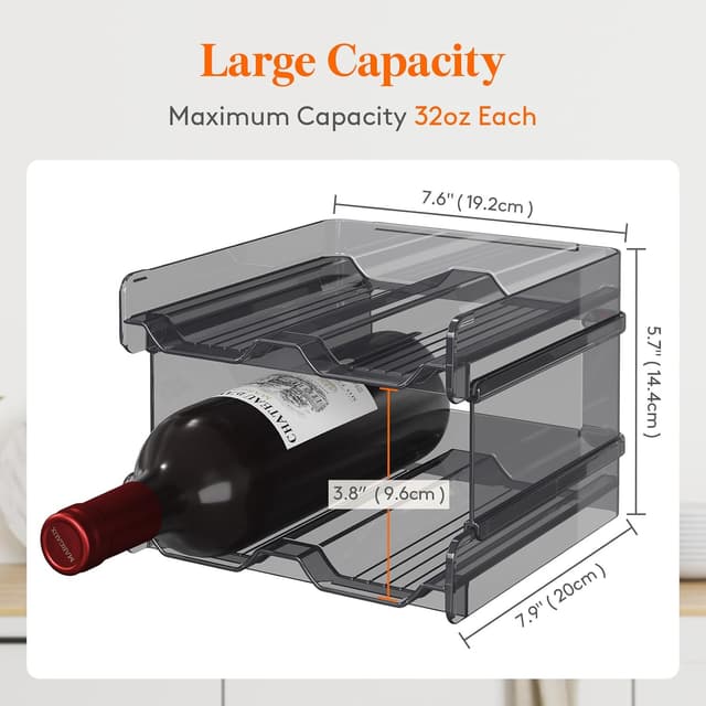 Thumbnail 3 de Lifewit Portabottiglie Impilabile Nero 4 Bottiglie