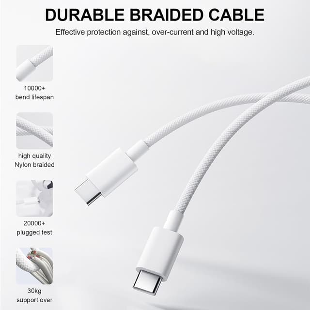 Detalle 2 de FPVtosky caricatore USB-C 65W con ricarica rapida GaN e cavo C-to-C (compatibile DJI e Osmo)