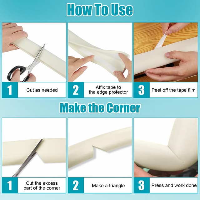 Thumbnail 6 de Vicloon Kantenschutz U-förmig (2 x 2 m) aus NBR, selbstklebend – Beige